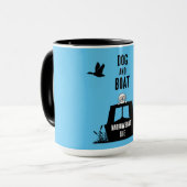 ナローボートカナルボート犬のオーナー マグカップ (正面左)