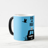 ナローボートカナルボート犬のオーナー モーフィングマグカップ (正面左)