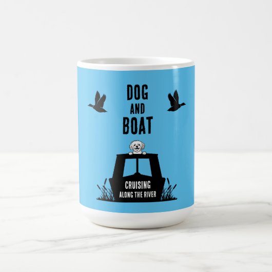 ナローボートカナルボート犬のオーナー モーフィングマグカップ (中央)