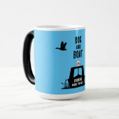 ナローボートカナルボート犬のオーナー モーフィングマグカップ (正面左)