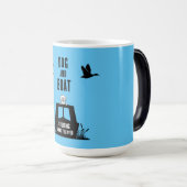 ナローボートカナルボート犬のオーナー モーフィングマグカップ (正面右)