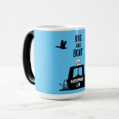 ナローボートカナルボート犬のオーナー モーフィングマグカップ (正面左)