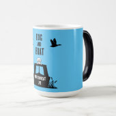 ナローボートカナルボート犬のオーナー モーフィングマグカップ (正面右)