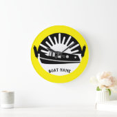 ナローボートキャナルボートリビングドアマットタンブラーTr ラージ壁時計 (ホーム)