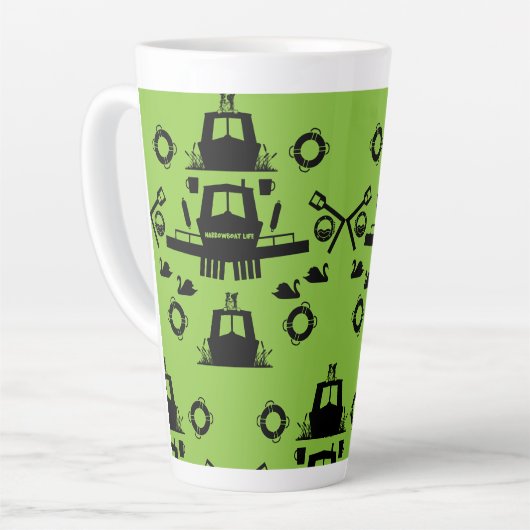 ナローボート – アクセサリー – 運河ボートギフトドア カフェラテマグ (左アングル)