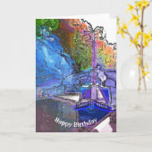 ナローボート カード (黄色い花)