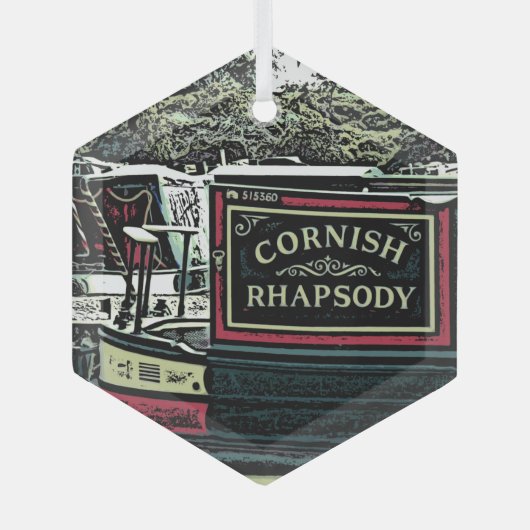 ナローボート ガラスオーナメント (正面)