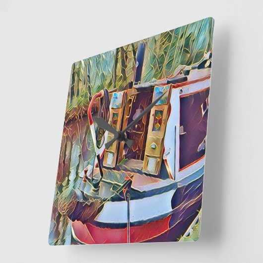 ナローボート スクエア壁時計 (傾斜)