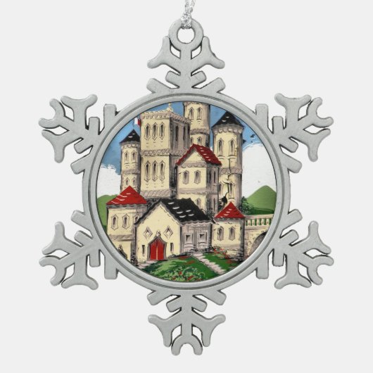 ナローボート スノーフレークピューターオーナメント (正面)