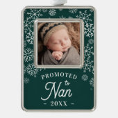 ナンに昇進する |ベビー写真おばあちゃん シルバープレートフレームオーナメント (正面)