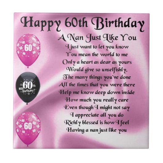 ナンの詩-第60誕生日 タイル (正面)