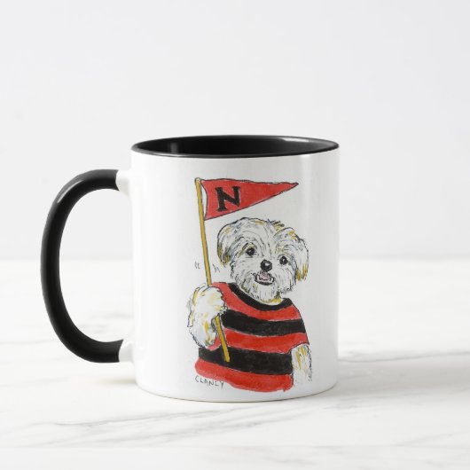 ナンはチームのコーヒーマグを応援するのを楽しむ マグカップ (左)