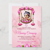 ナンカランゆりかごのセレモニーを命名するベビーガール 招待状 (正面)