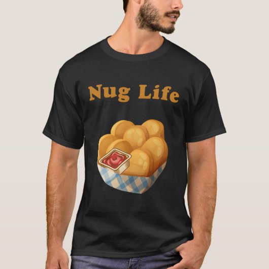 ナングライフチキンおもしろいナゲット Tシャツ (正面)