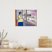 ナンシーは窓の外で子どもたちを見ている ポスター (キッチン)