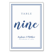 ナンシーシンプルクラシックブルー結婚ホワイト テーブルナンバー (裏面)