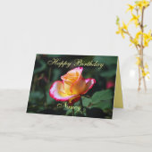 ナンシーハッピーバースデーレッド、イエロー、ホワイトローズ カード (黄色い花)