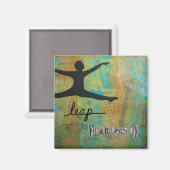 ナンシー・レフコの「大胆に飛躍」アートマグネット マグネット (正面/裏面)