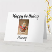 ナンシー 誕生日おめでとう カード (黄色い花)
