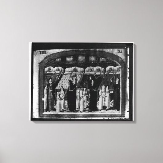 ナンズホテルディウで病気の世話をする キャンバスプリント (正面)