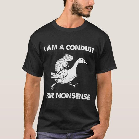 ナンセンスの伝達者 カピバラ・ガチョウのミーム Tシャツ (正面)