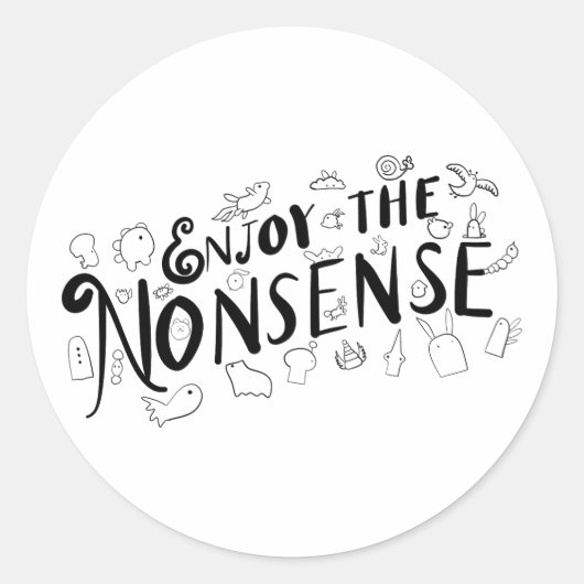 ナンセンス楽しむ ラウンドシール (正面)