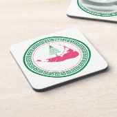 ナンタケットのクリスマスツリーのオーナメント コースター (左側)