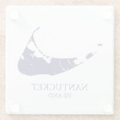 ナンタケットアイランドネイビーブルー ガラスコースター (裏面)