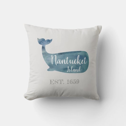 ナンタケットアイランドマスクジラ装飾用クッション クッション (正面)