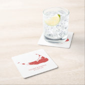 ナンタケットアイランド結婚ズナンタケットレッドスクエアパプ スクエアペーパーコースター (インサイチュ)