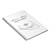 ナンタケットアイランドMAヴィンテージマップブラック ノートブック (右側)