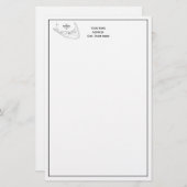 ナンタケットアイランドMAヴィンテージマップブラック 便箋 (正面/裏面)