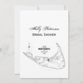 ナンタケットアイランドMAヴィンテージマップブラック 招待状 (正面)