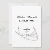 ナンタケットアイランドMAヴィンテージマップブラック 招待状 (正面)