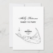 ナンタケットアイランドMAヴィンテージマップブラック 招待状 (正面)