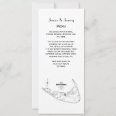 ナンタケットアイランドMAヴィンテージマップブラック 招待状 (裏面)