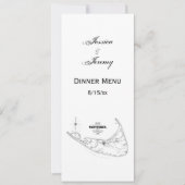 ナンタケットアイランドMAヴィンテージマップブラック 招待状 (正面)