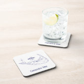 ナンタケットアイランドMAヴィンテージマップNavy Blue コースター (右側)