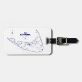 ナンタケットアイランドMAヴィンテージマップNavy Blue ラゲッジタグ