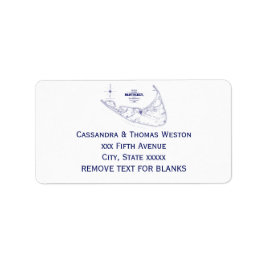 ナンタケットアイランドMAヴィンテージマップNavy Blue ラベル