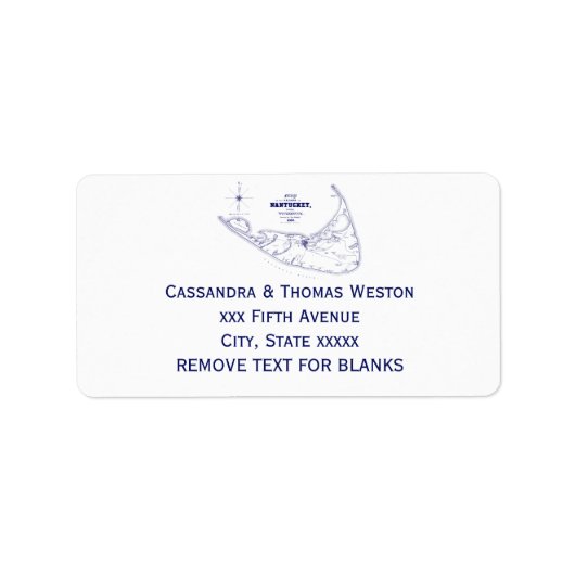 ナンタケットアイランドMAヴィンテージマップNavy Blue ラベル (正面)