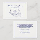 ナンタケットアイランドMAヴィンテージマップNavy Blue 名刺 (正面/裏面)