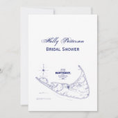 ナンタケットアイランドMAヴィンテージマップNavy Blue 招待状 (正面)