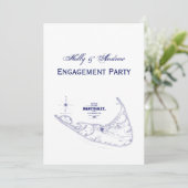 ナンタケットアイランドMAヴィンテージマップNavy Blue 招待状 (スタンド正面)