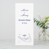 ナンタケットアイランドMAヴィンテージマップNavy Blue 招待状 (スタンド正面)