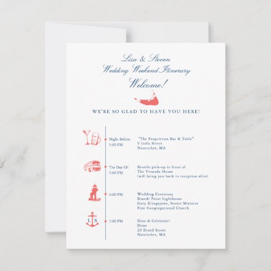 ナンタケットウェディングレセプションタイムライン (正面)