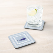 ナンタケットギリシャ鍵コースターブルー コースター (右側)