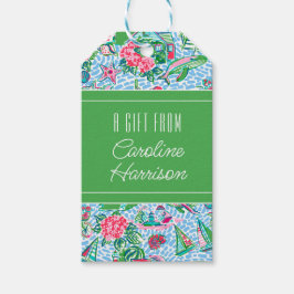 ナンタケットパ名門私立校風のームビーチパターン ギフトタグ