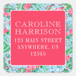 ナンタケットパ名門私立校風のームビーチプリント差出人住所 スクエアシール