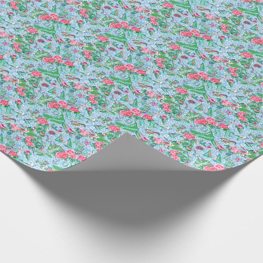 ナンタケットパ名門私立校風のームビーチプリント ラッピングペーパー (角)